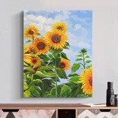 数字油画diy儿童简单填色风景花卉手工丙烯手绘填充装 饰油彩挂画