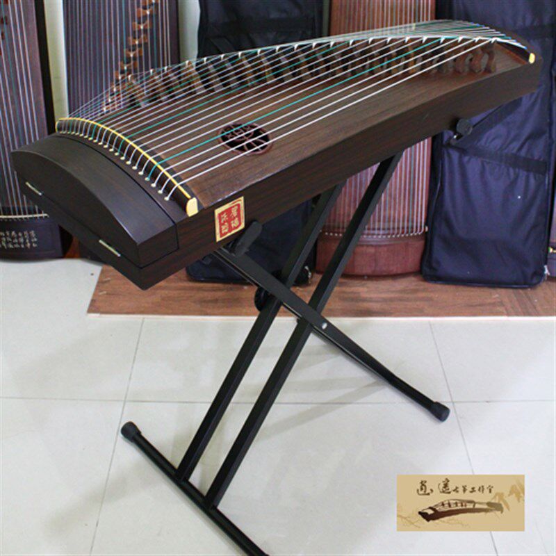 素韵W108演奏级专业实木小古筝小型便携式短筝半筝面挖筝迷你古筝