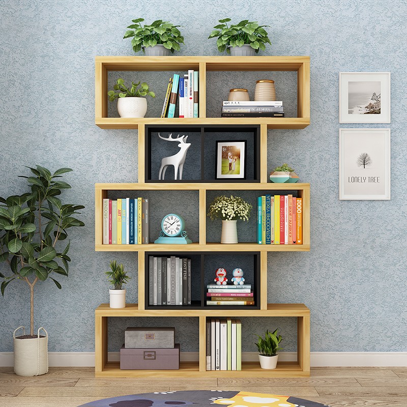 落地简约书架置物架书柜客厅隔断展示架创意飘窗整理收纳办公书架