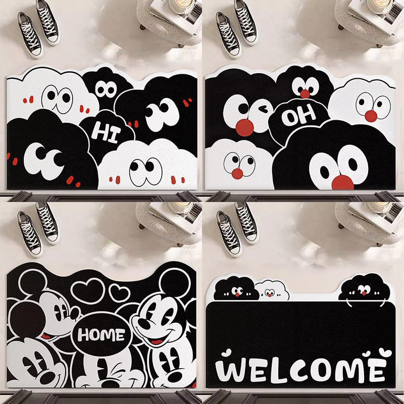 入户门地垫丝圈卡通可爱家用进门门垫耐脏免洗可裁剪定制防滑脚垫