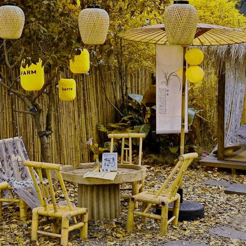 竹椅子靠背椅户外庭院竹椅阳台休闲竹凳子竹编围炉煮茶阳台庭院凳