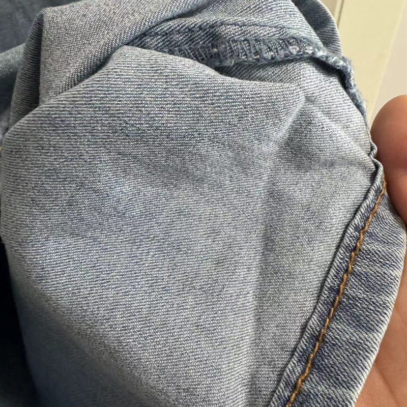 国货美家男夏季短款牛仔裤子松紧系带舒适轻薄五分裤子宽松牌中裤