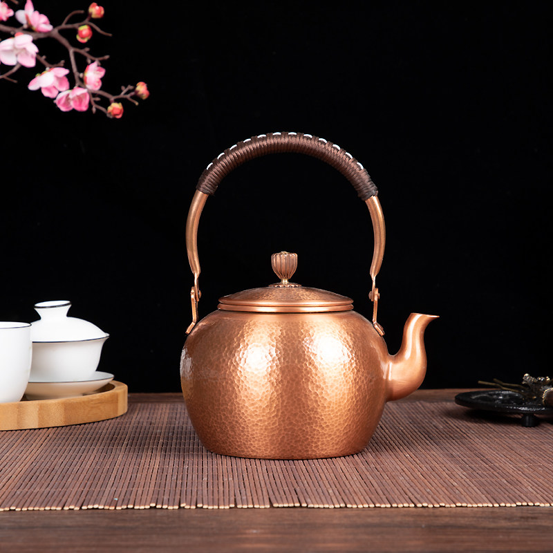 京界临 手工纯紫铜壶烧水壶煮茶壶养生壶泡茶壶 功夫茶具铜器