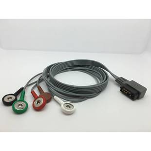 兼容心电监护仪M4725A 遥测动态心电导联线5导扣式
