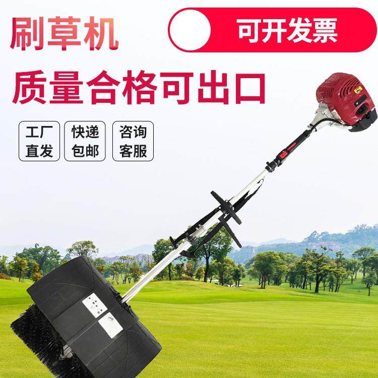 场上作业人造草坪刷草机 侧挂式小型梳草机 汽油草坪清理机现货