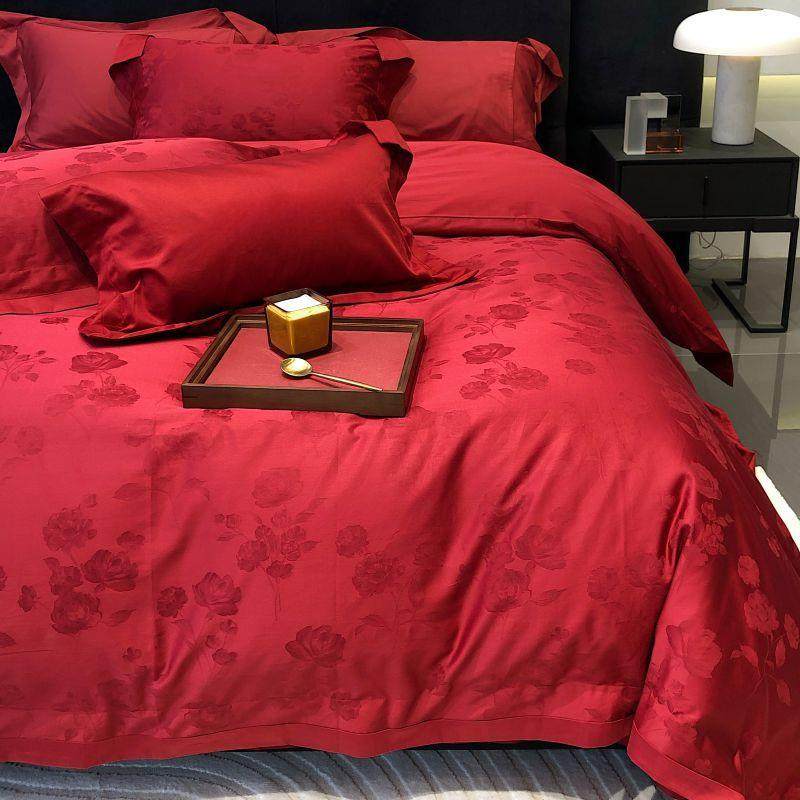 高端轻奢100支贡缎长绒棉四件套玫瑰色织大提花纯棉被套床上用品,3C数码配件,其它配件,淘宝优惠券,粉丝福利购,淘宝优惠卷