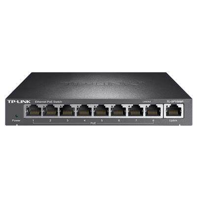 TP-LINK 8口全供电POE交换机TL-SF1009P 9口标准POE交换机交换器