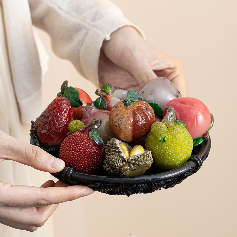 杨梅榴莲石榴变色茶宠摆件可养创意水果茶玩茶道茶具茶桌茶台配件