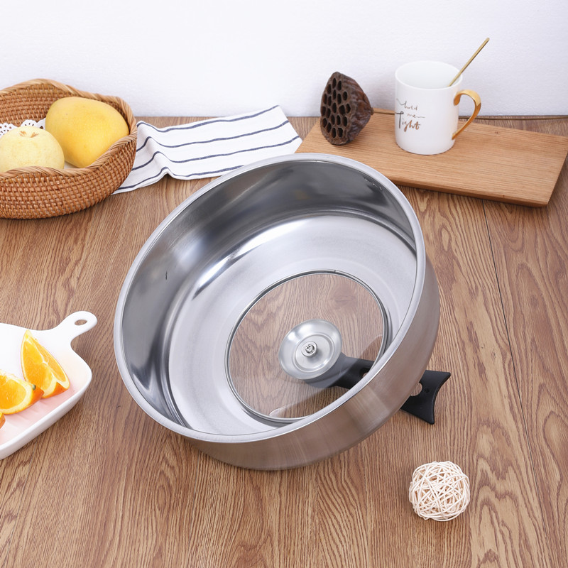 蒸锅锅盖不锈钢加高盖家用炒菜锅电饼铛铁锅盖子30CM2CM老式圆形