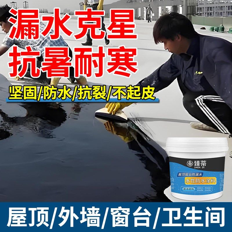 房屋防水涂料厂房渗水补漏楼顶开裂补缝防漏叫外墙防水胶堵漏材料