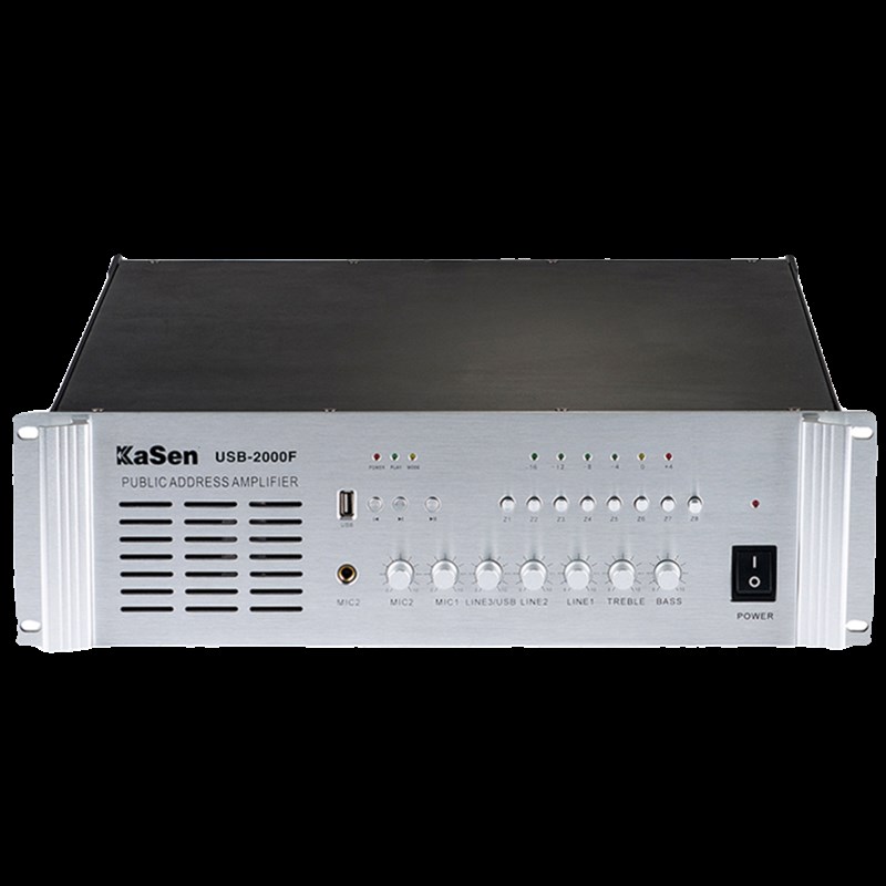 学校园大功率前置广播系统功放1000W定压功放机八分区音量控制U