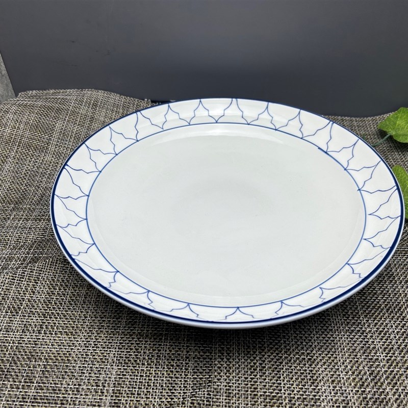 1英寸大盘家用陶瓷剁椒鱼头盘装大盘鸡盘子超大号圆形深汤盘