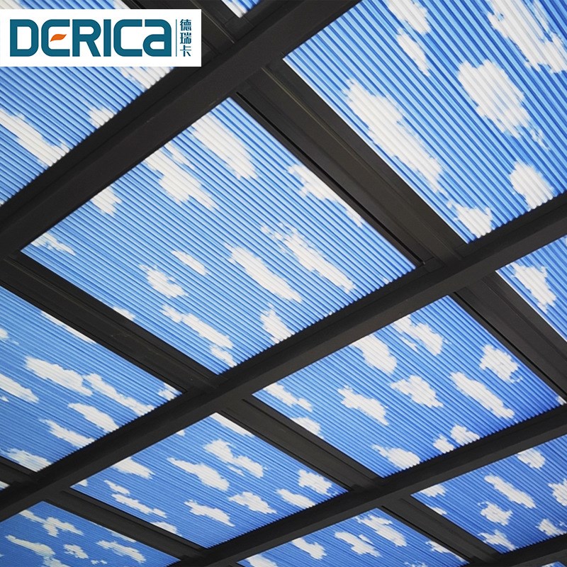 3EW1天窗玻璃房顶帘遮阳智能电动手动天棚帘隔热蜂巢帘成都