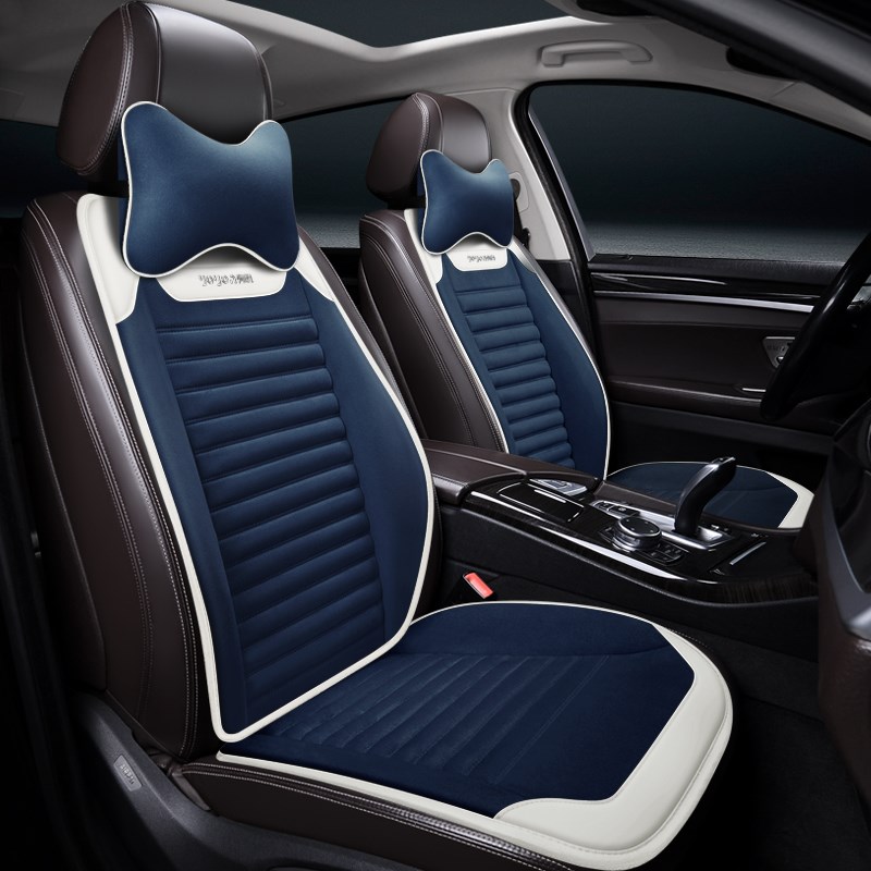 汽车坐垫四季通用单片翻毛皮竹炭单个主驾驶座椅垫后排高级感座垫