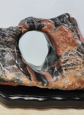 灵璧石八音磬石五彩石天然奇石博古架室书房客厅摆件原石山峰山水