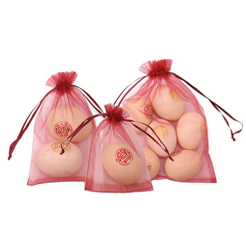 喜蛋袋装鸡蛋盒网袋子生孩子红蛋袋宝宝出生礼品袋满月手提回礼袋