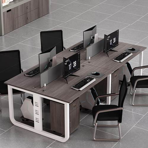 办公桌椅职员桌现代简约两人4/6人工位隔断财务员工工作台电脑桌