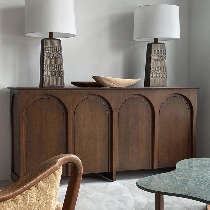 MCM中古柜餐边柜家用玄关柜圆拱门客厅实木餐边柜