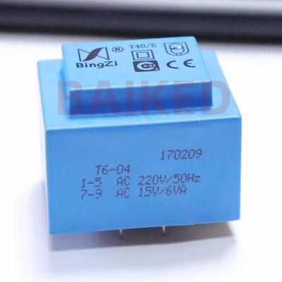 T40/E BingZi T6-04 1-5 AC220V/50HZ 7-9 AC15/6VA 兵字变压器
