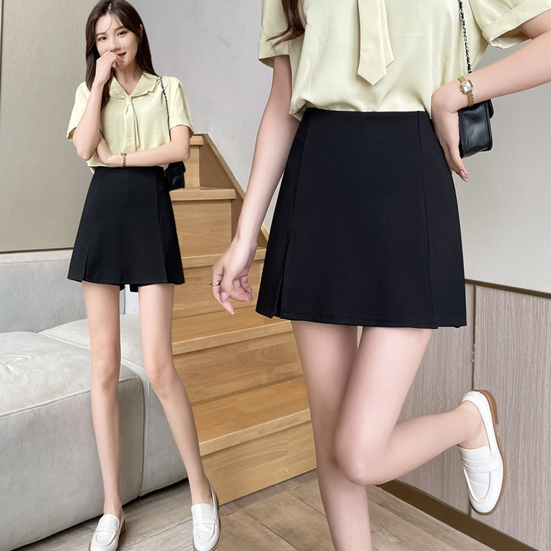 西装裙裤假两件短裤女2024新款爆款夏天a字版开叉包臀裤裙二合一图片