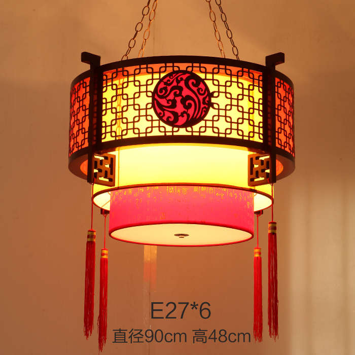 吊灯餐厅大厅中中式饭店复古包厢羊皮具别墅酒店茶楼灯国风古典