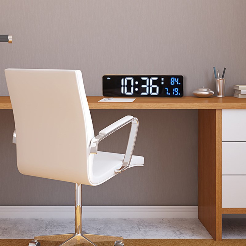 充电简约数字充电电子钟夜光卧室客厅电视柜静音闹钟台式时钟挂墙