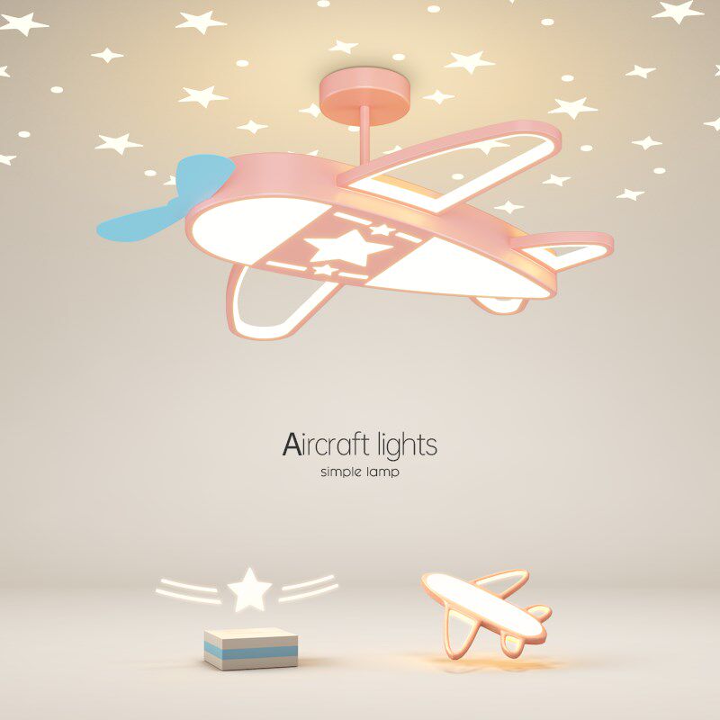 儿童房飞机卧室灯现代简约led吊灯客厅灯男女孩房间2024新款灯具