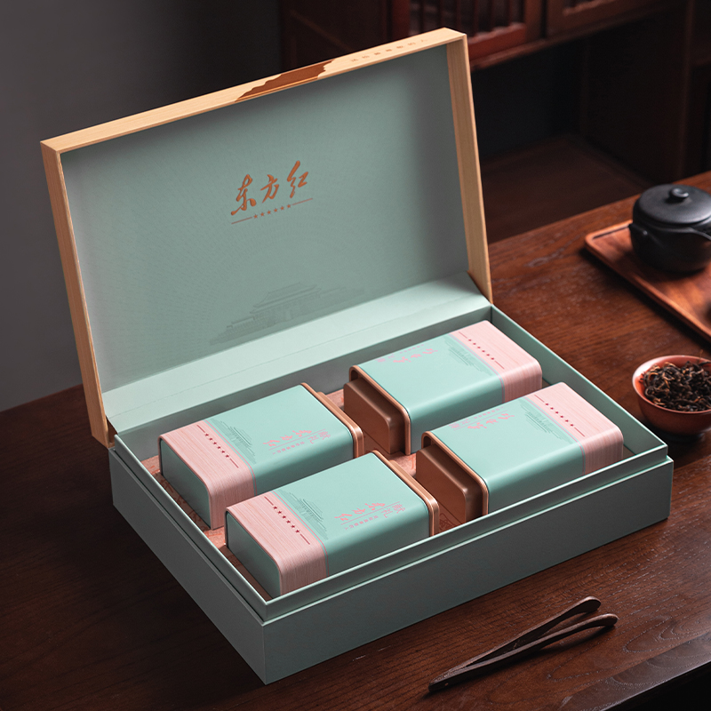 茶叶包装盒空礼盒红色空盒子红茶绿茶通用铁罐半斤装空礼盒定制