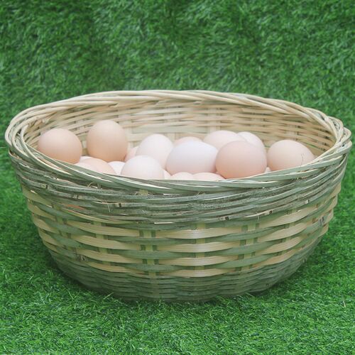 圆底圆口竹编无提把摆摊卖鸡蛋水果篮竹筐筐手工编织竹子箩箩篮子