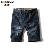 5分裤 牛仔裤 薄款 男夏季 男直筒马裤 牛仔短裤 休闲中裤 子男士 五分裤