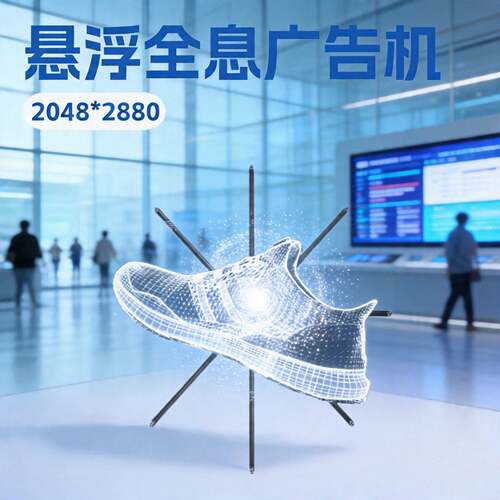 1.5m1.8m清MI同屏裸眼3D全息风扇8叶投屏同步LED风扇广告机