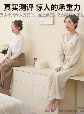 梳妆JAO台卧室一桌斗柜体现代简约红轻奢小户型奶油书网风伸缩化