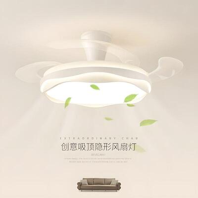 灯餐厅扇吊扇灯现代简约奶油风主卧风室客584厅电扇灯202新款灯5