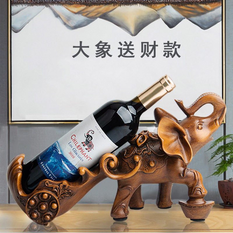 欧式树脂仿木大象红酒架