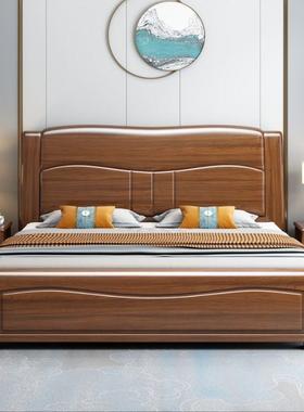 金丝床胡BVW桃5木实木床现代中式1./1.8米气压储物大床主双卧人婚