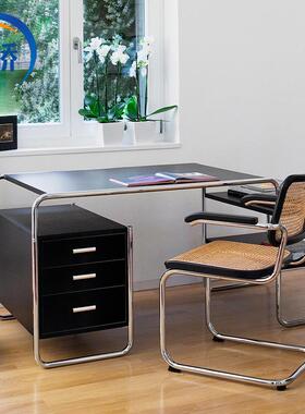 昀峤家k具S285Des简长约现代不锈钢板式方形桌带抽O1001017办公电