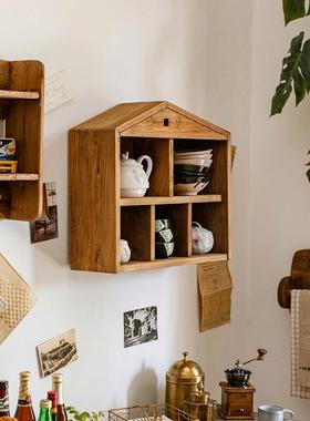 实木壁WJ28026柜格子厨房墙面壁橱书房墙角置壁挂物儿收纳吊柜新