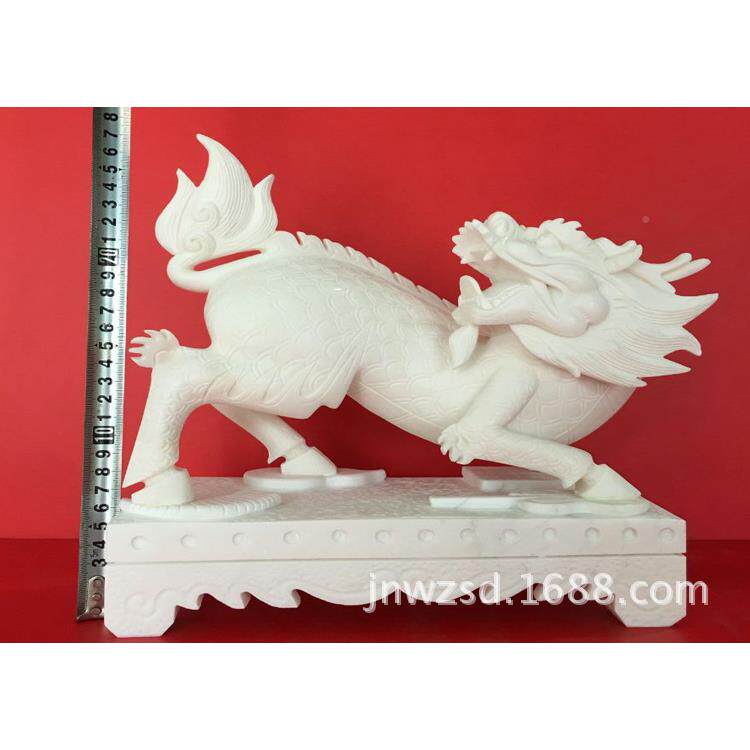 办公全桌摆放472汉玉小石白雕貔貅图片大小型汉貔白玉貅摆件价格