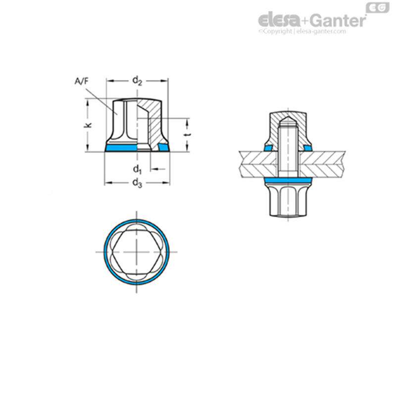 ElesaGa钢ner伊莉莎冈特N494t1580不G锈-螺帽/不锈钢-螺钉