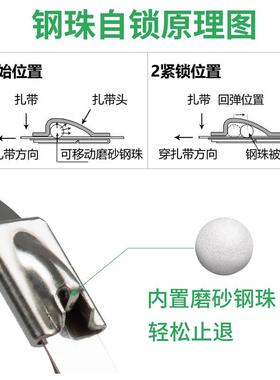 304不用锈19356钢扎带自锁金属扎带11.MM*300户外锁式船绑带自束