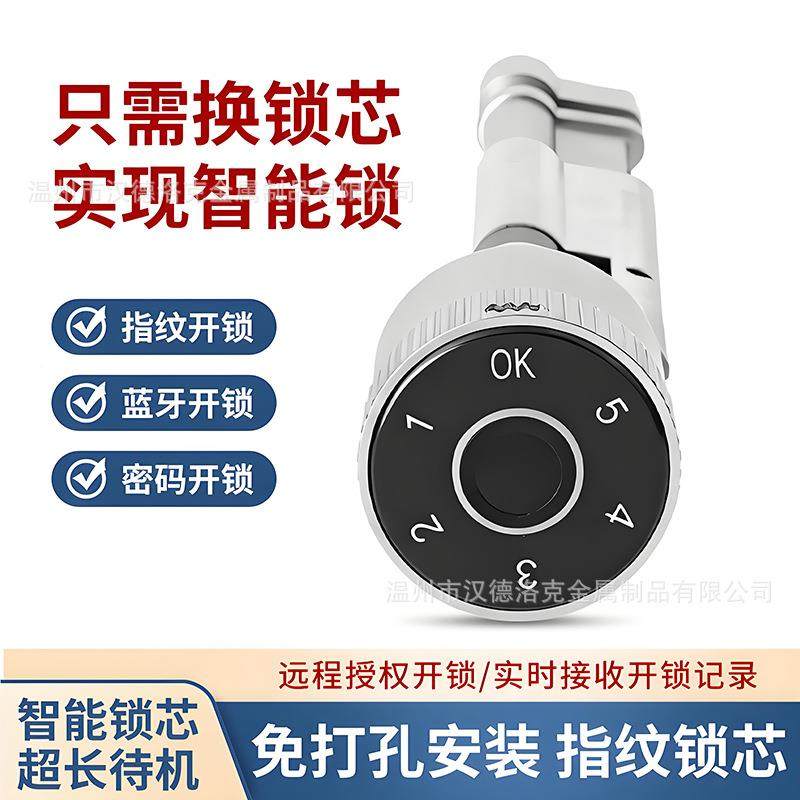 防盗门锁改装67093594智能子锁指纹锁芯电机密码锁室内木械合门租
