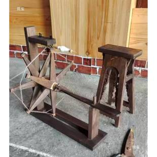 老式纺线车民俗件怀旧收藏老物纺摆件农村农具织机道tlznlolz具手