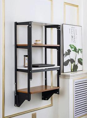 家直销壁厂金挂式多功能折叠14588桌子置物架子餐桌书桌隐藏式桌