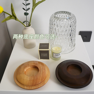 烛台香薰蜡烛灯浪漫水晶玻璃摆件轻奢香氛托盘玻璃烛罩氛围感灯具