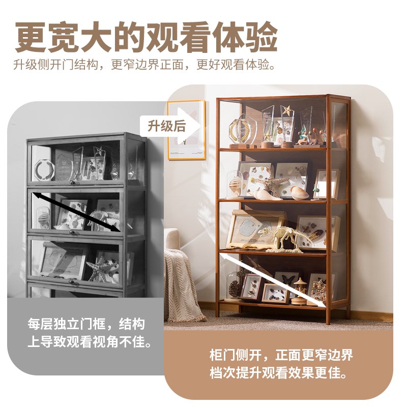 手办展示柜摆件家陈列柜家用防尘收藏储物柜收纳柜子产品置物货架