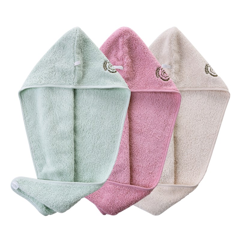 浴帽女纯棉干发巾洗头干发帽全棉包头毛巾裹头吸水A类绣花