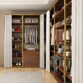 开放式 衣帽间置物架 衣柜轻奢衣帽架转角落地卧室挂衣架铁艺步入式