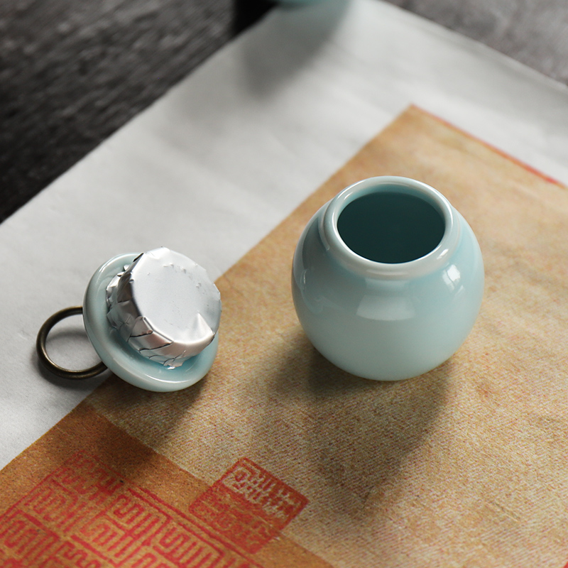 陶瓷迷你小号茶叶罐子檀香储存香片木屑香丸乳膏沉香收纳盒香粉罐