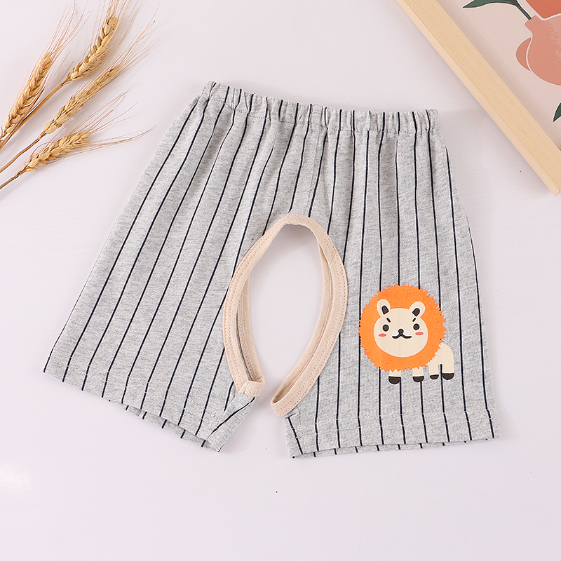 儿童裤子夏季短裤外穿薄款男童女童婴儿宝宝纯棉夏装超萌pp裤开档