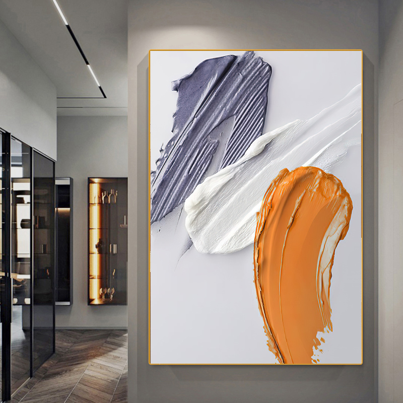 艺术抽象客厅装饰画大幅沙发后背景墙壁落地画侘寂风大气玄关挂画